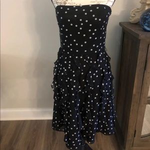 White House Black Market Polka Dot Dress sz 10